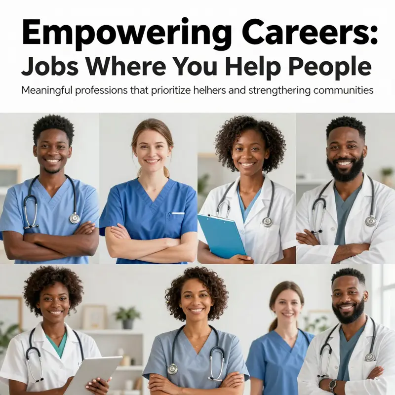 A collage of professionals dedicated to helping others, highlighting diverse roles that enrich lives.