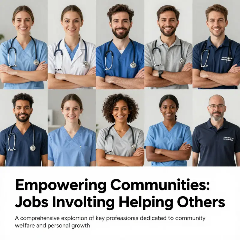 A collage showing various helping professions like home health aides, personal trainers, and paramedics, reflecting their community impact.