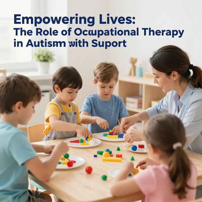 An occupational therapist engages a child in hands-on activities that encourage skill development.