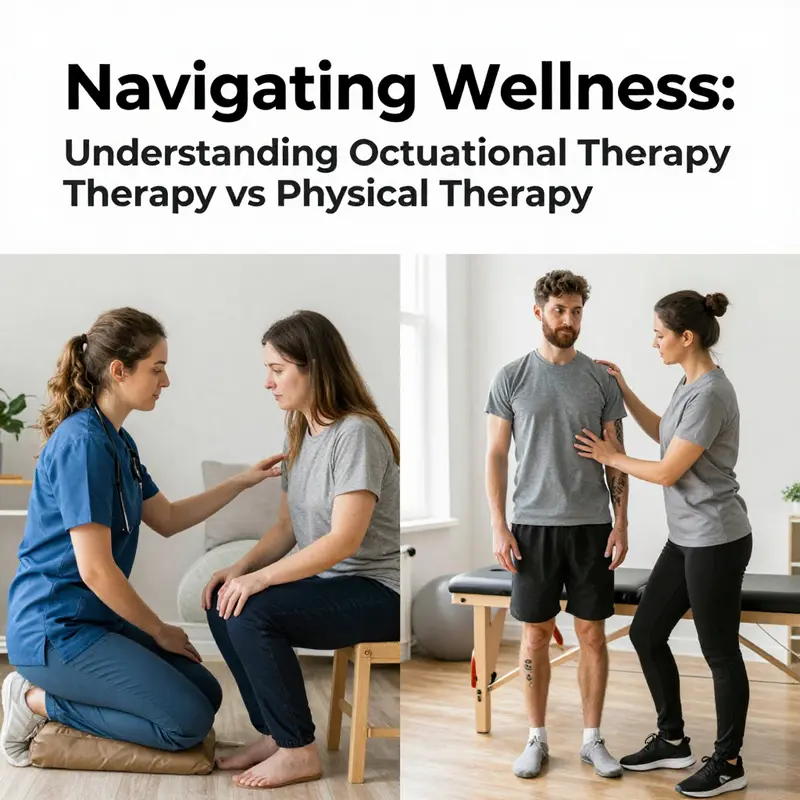 An infographic outlining the goals of OT and PT, highlighting their distinct methodologies.