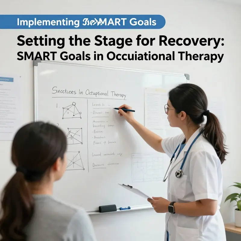 Visual representation of the SMART framework and its components in occupational therapy.