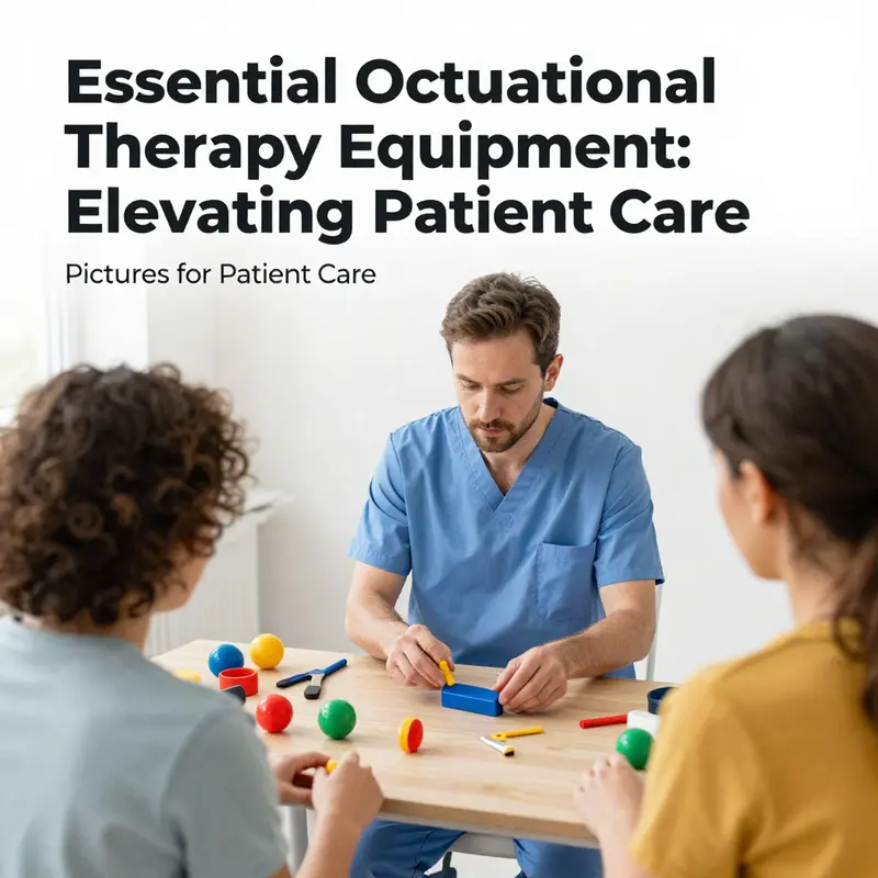 A collection of commonly used occupational therapy equipment that enhances daily living activities.
