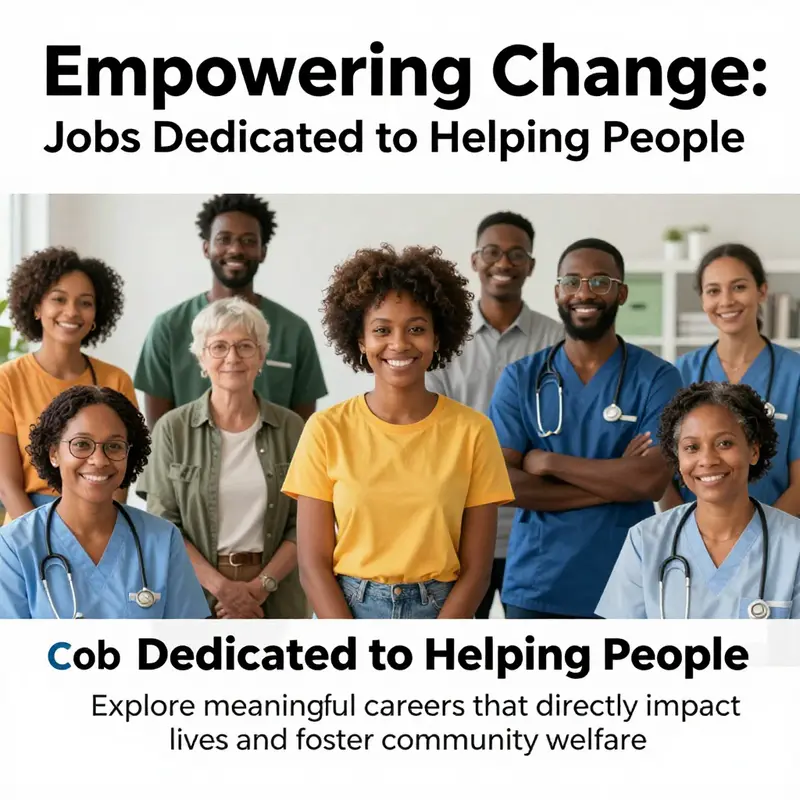 A dynamic image illustrating various careers focused on helping individuals and communities.
