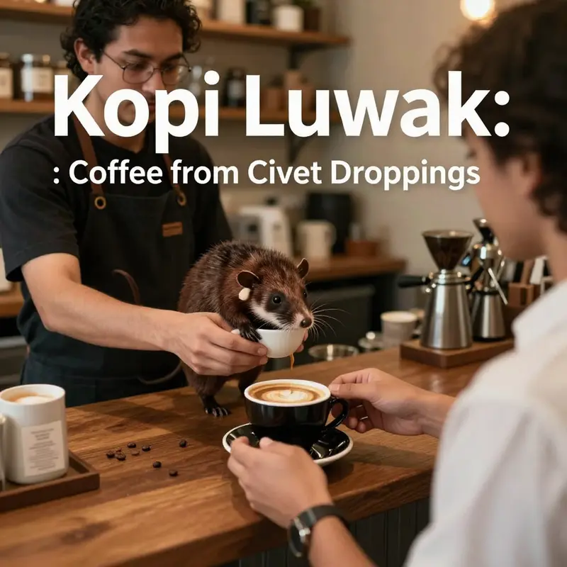 The Asian palm civet, known for its role in coffee production, seen in its natural habitat.