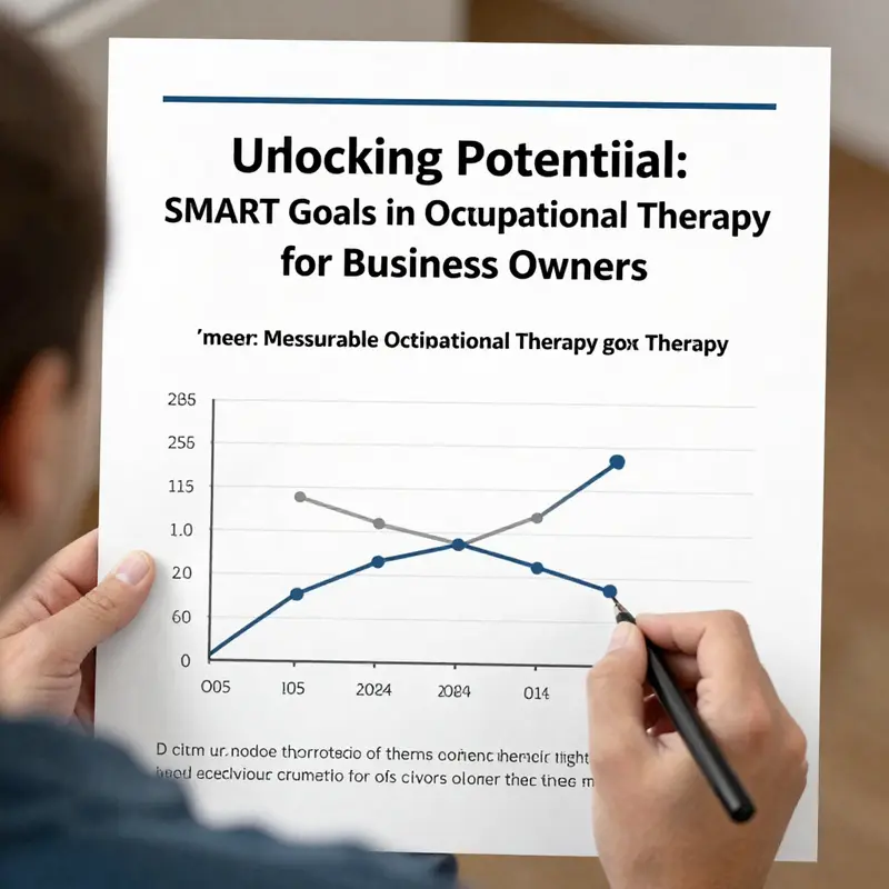 Examples of specific SMART goals in occupational therapy focusing on measurable outcomes for clients.