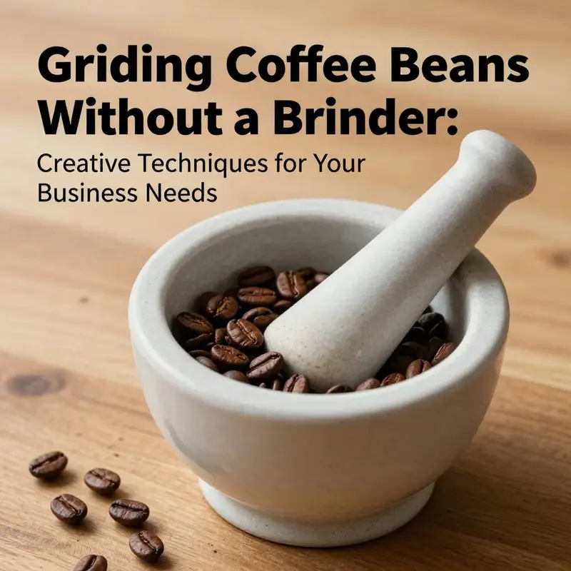 Using a rolling pin and a plastic bag to grind coffee beans effectively.