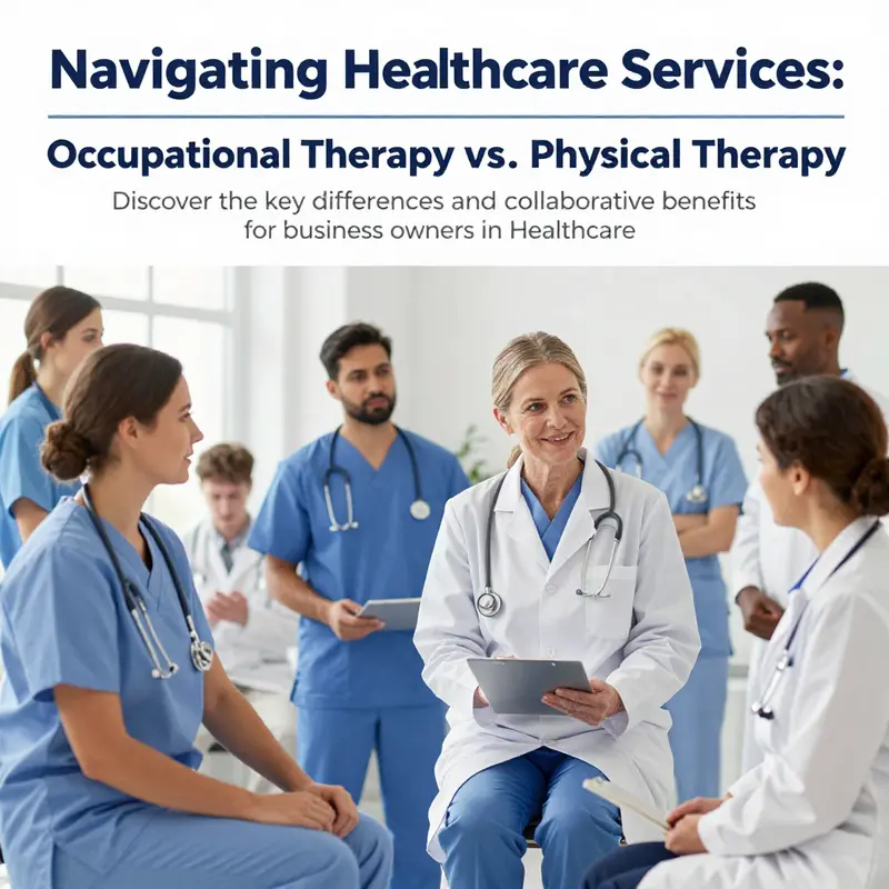 An inclusive image showing occupational and physical therapists engaging with patients.