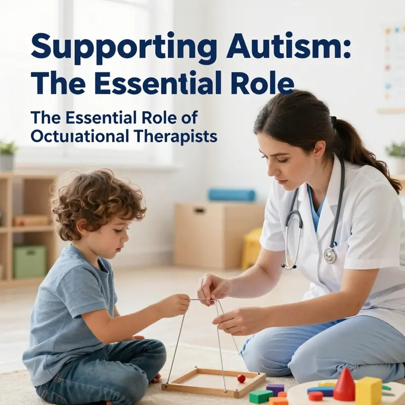 An occupational therapist actively engaging with a child to enhance their daily living skills.