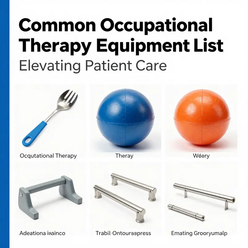 A collection of commonly used occupational therapy equipment that enhances daily living activities.