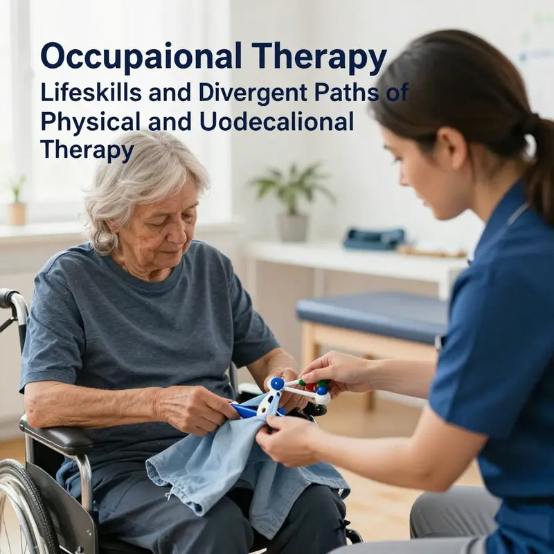 Visual representation of the distinctions between physical and occupational therapy practices.