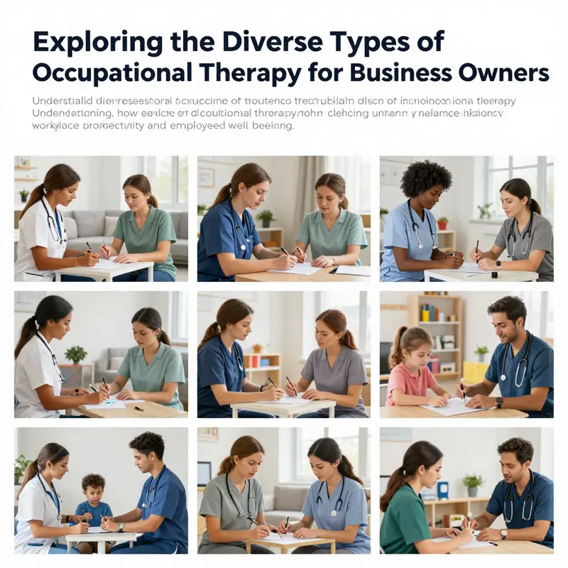 A collage illustrating different types of occupational therapy experiences.
