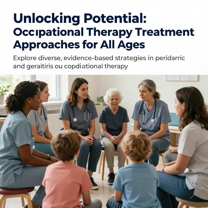 A group of occupational therapists with clients, highlighting the collaborative nature of OT across different age groups.