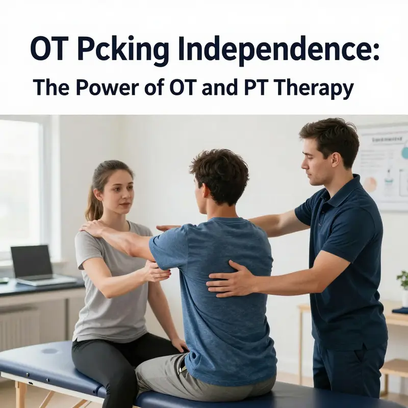 A therapist demonstrating techniques that illustrate the foundations of OT and PT therapies.