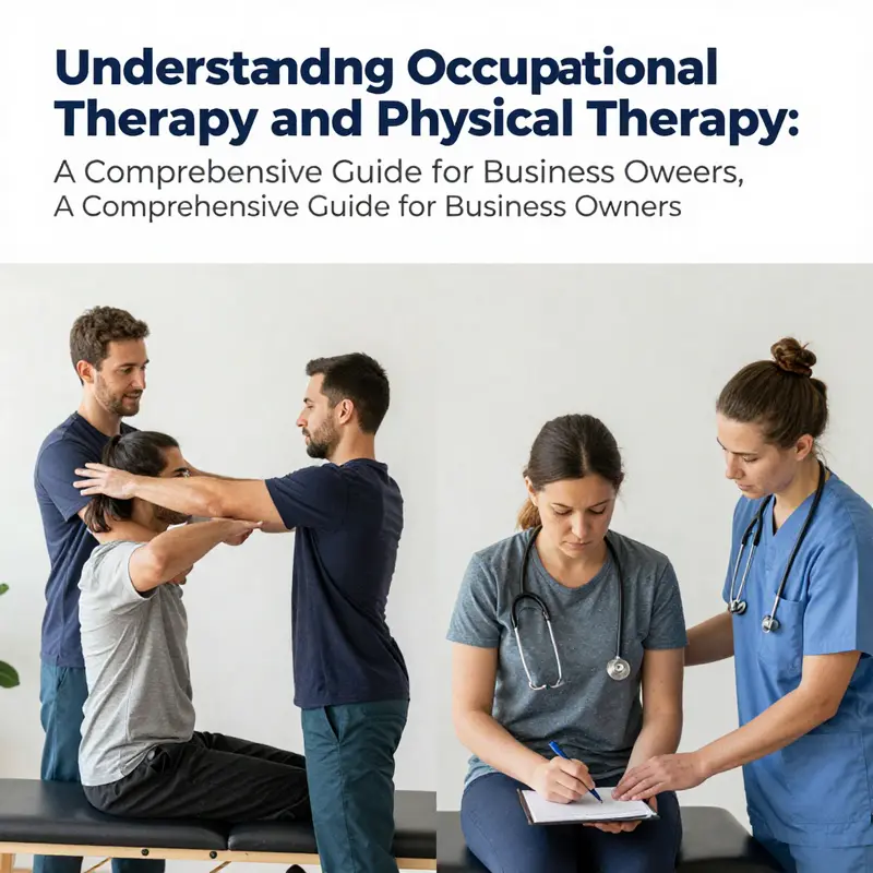 A split image comparing physical therapy and occupational therapy practices.