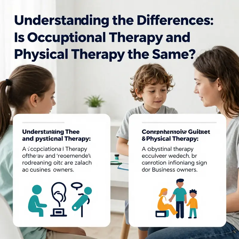 A comparison infographic detailing the differences between occupational therapy and physical therapy.