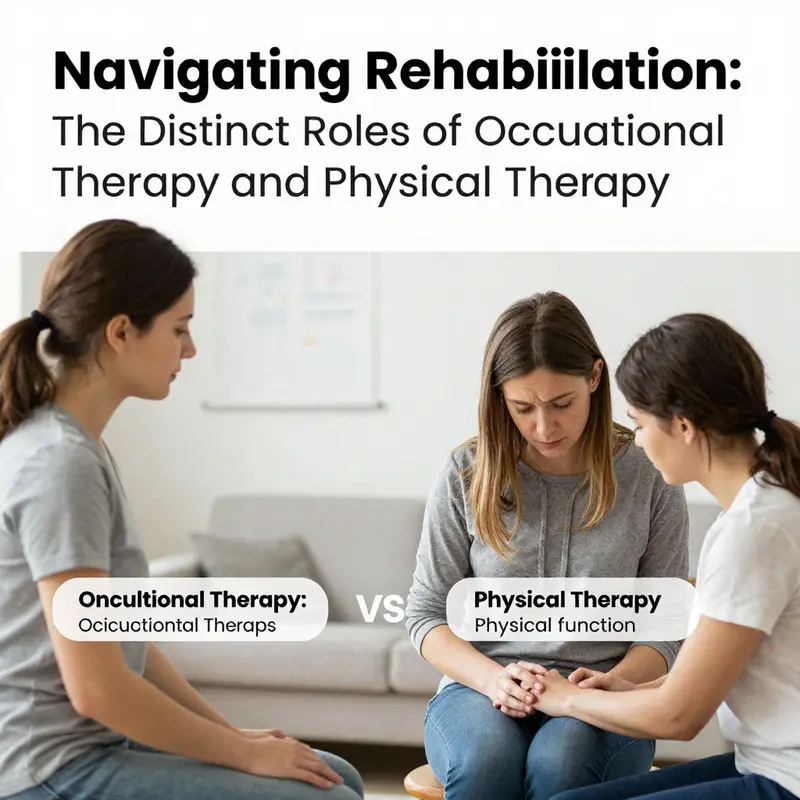 Goals and objectives highlighting the distinct focuses of occupational therapy and physical therapy.