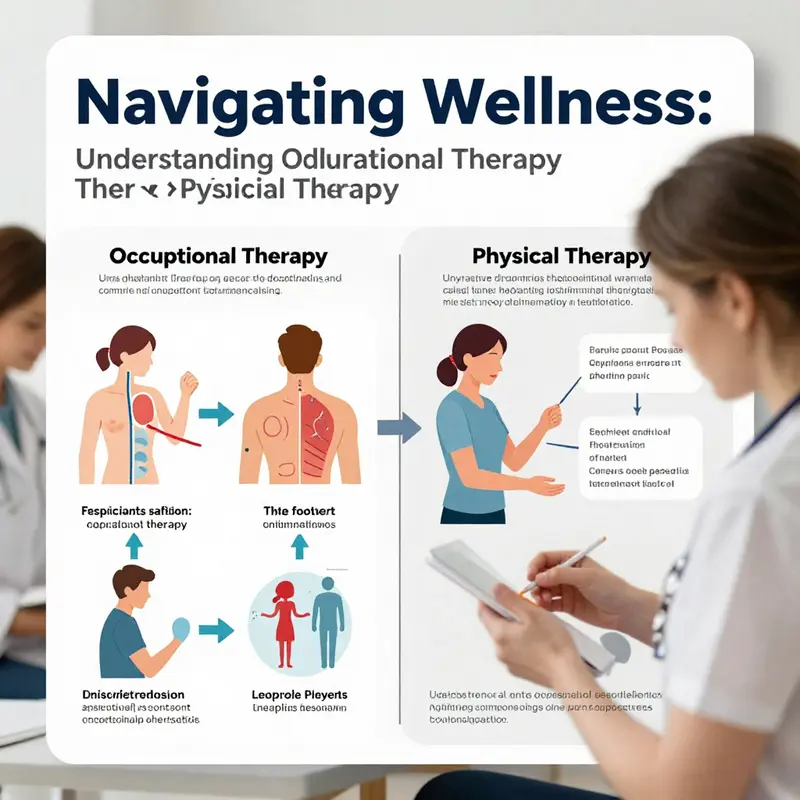 An infographic outlining the goals of OT and PT, highlighting their distinct methodologies.