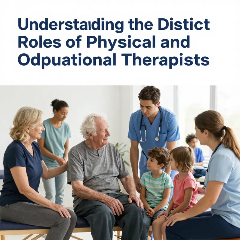 Illustration of key differences in focus areas between physical and occupational therapists.