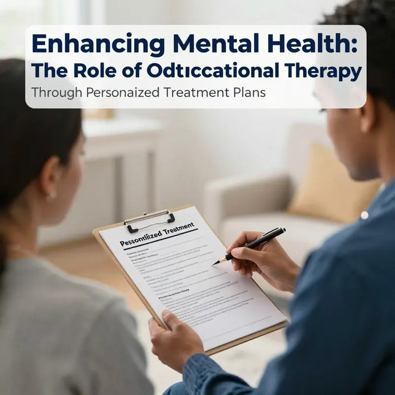 Individuals engaging in meaningful activities that promote mental health through occupational therapy.
