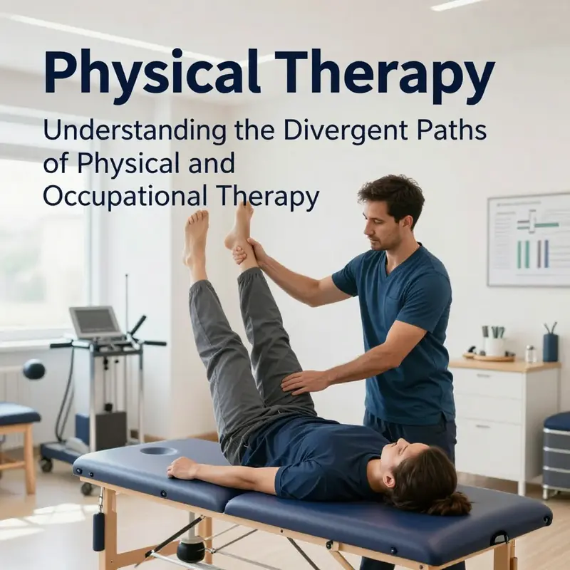 Visual representation of the distinctions between physical and occupational therapy practices.