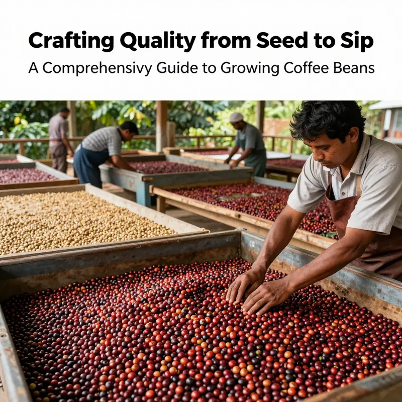 Different varieties of coffee plants showcasing Arabica and Robusta in a vibrant nursery.