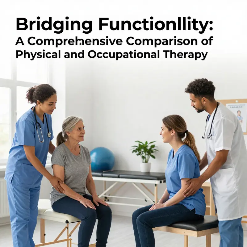 Cover image showing professionals in physical and occupational therapy helping patients.
