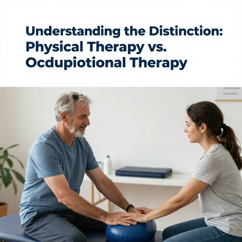 Infographic highlighting the different goals of physical therapy and occupational therapy.