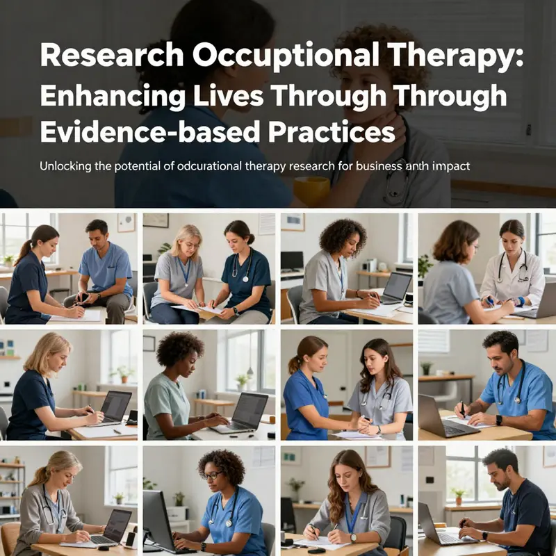 A collage showing various occupational therapy practices, emphasizing community benefit and technological innovation.