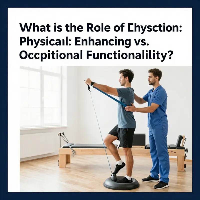 Visual representation of the contrasting roles of physical and occupational therapy.