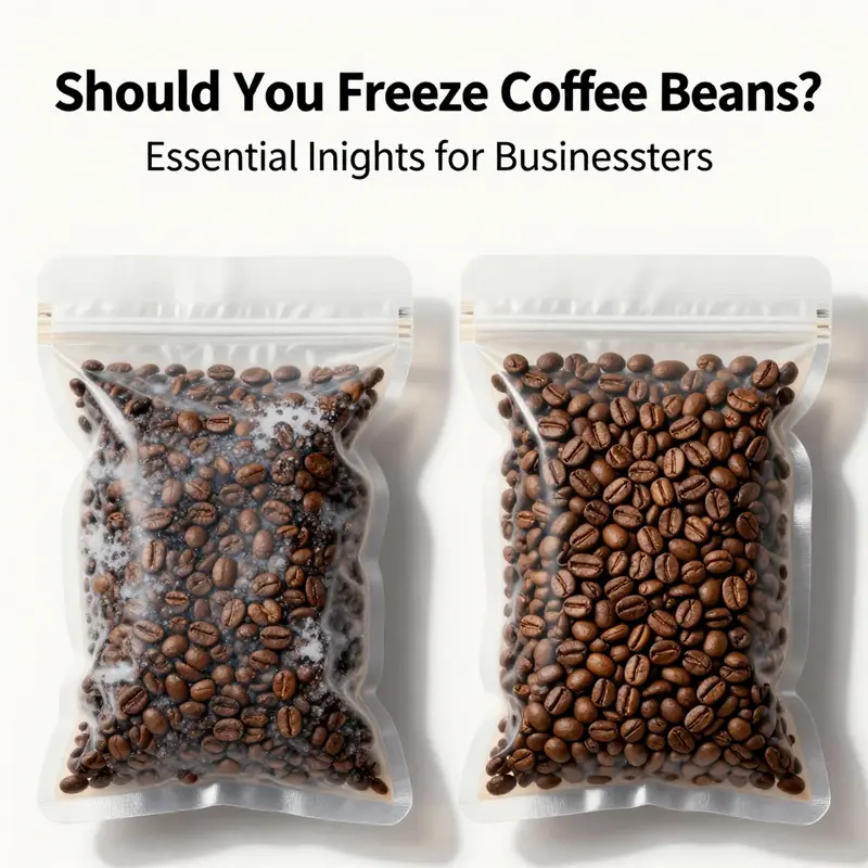 Properly vacuum-sealed coffee bags positioned in a freezer, demonstrating essential practices for optimal freshness.