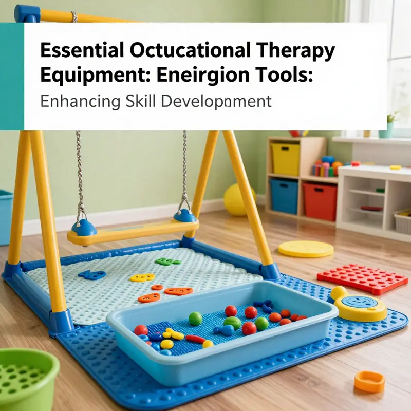 An array of tools promoting fine motor skills development in an occupational therapy setting.
