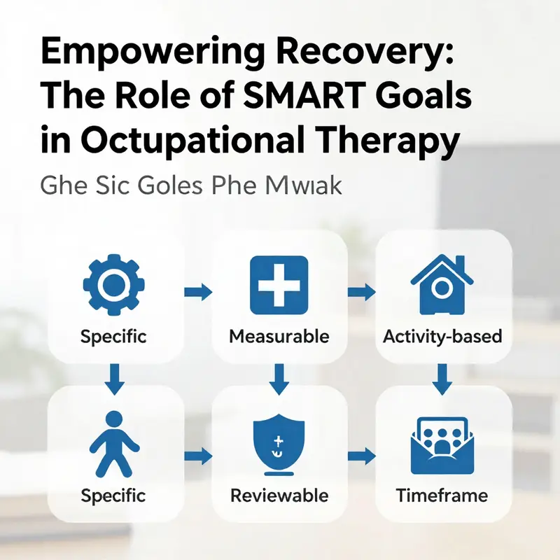 An overview of the SMART goal framework tailored for occupational therapy.