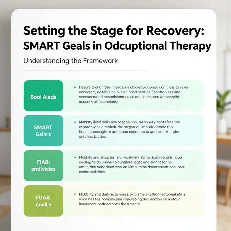 Visual representation of the SMART framework and its components in occupational therapy.