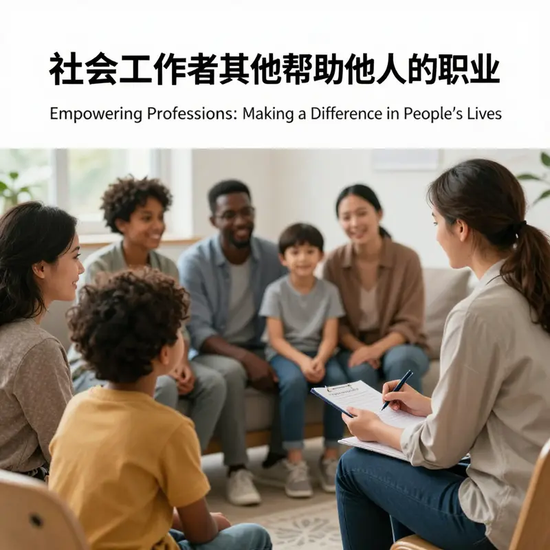 A social worker providing essential support to a family, emphasizing the importance of community care.