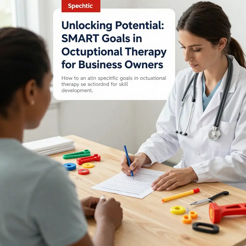 Examples of specific SMART goals in occupational therapy focusing on measurable outcomes for clients.