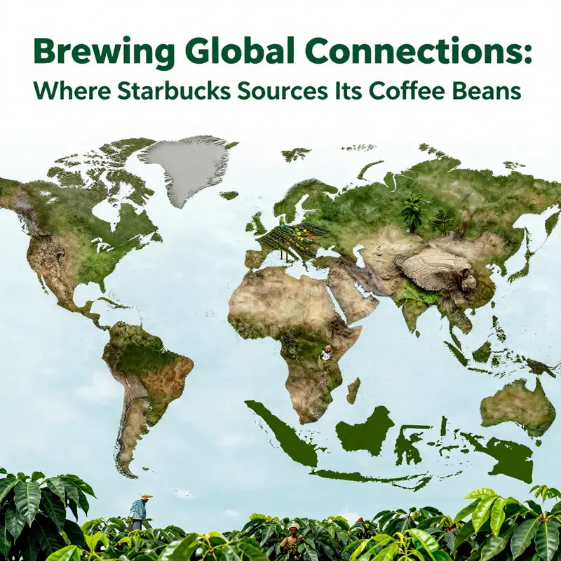 Key coffee-growing regions supplying Starbucks, showcasing the global landscape of coffee agriculture.