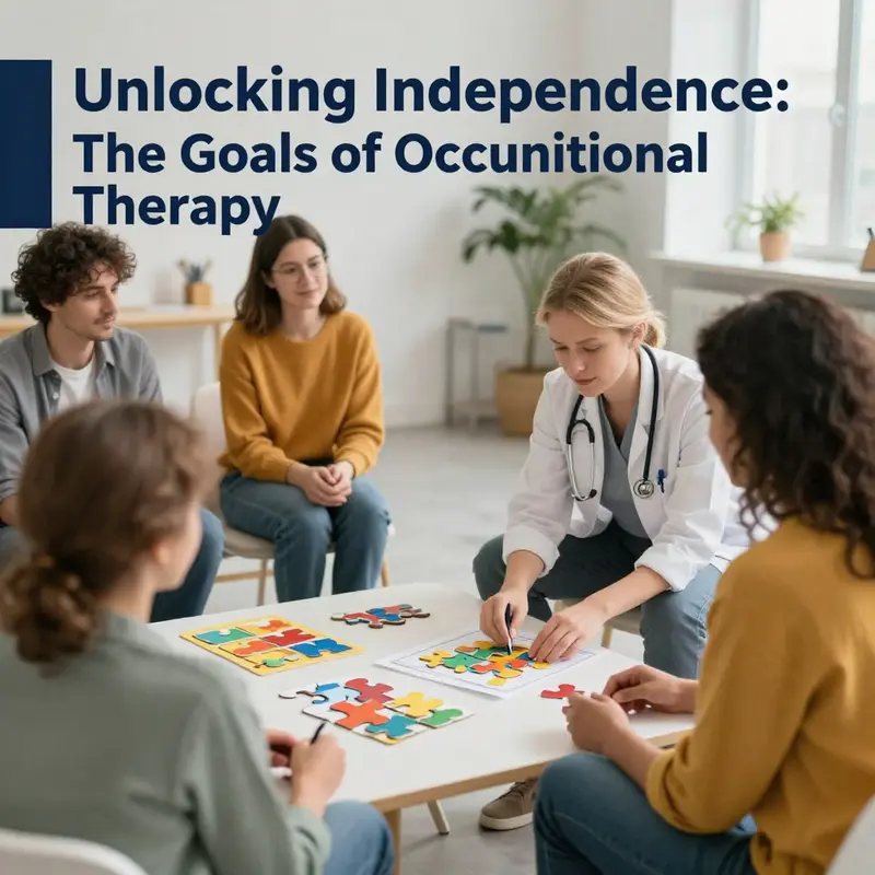 A therapist aids an elderly individual in performing essential daily tasks.