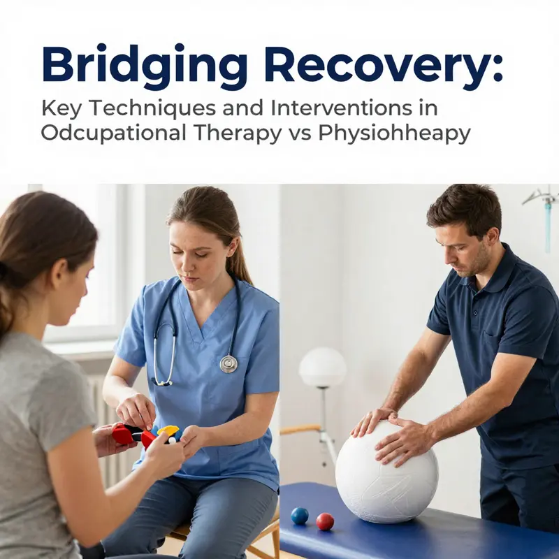 A visual representation of the distinct goals found in occupational therapy and physiotherapy.