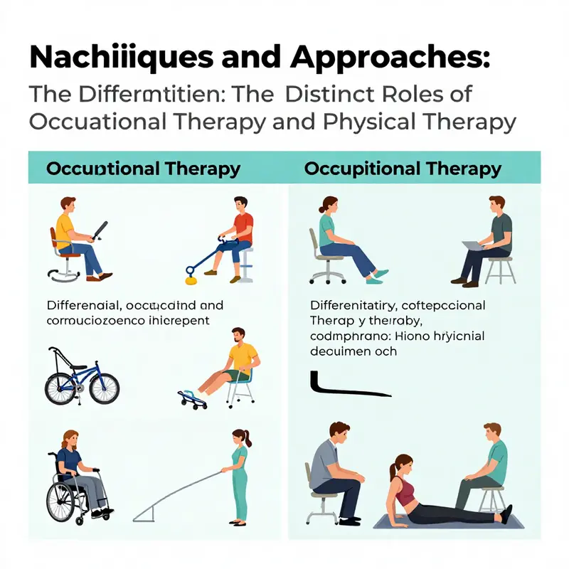 Goals and objectives highlighting the distinct focuses of occupational therapy and physical therapy.