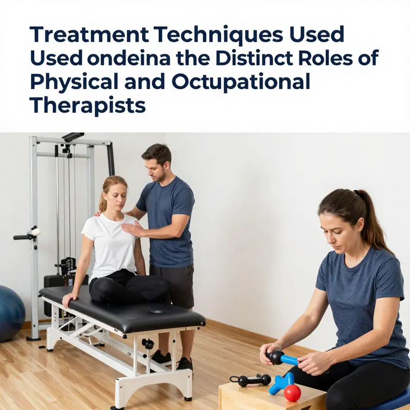 Illustration of key differences in focus areas between physical and occupational therapists.