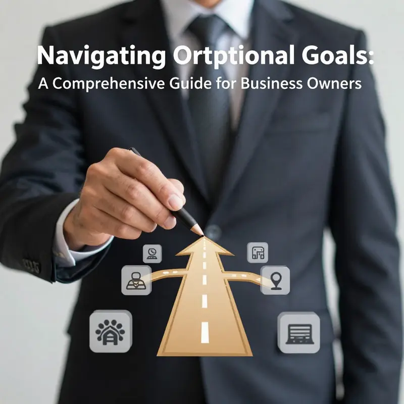 A visual representation of a business owner navigating their career pathways and setting occupational goals.