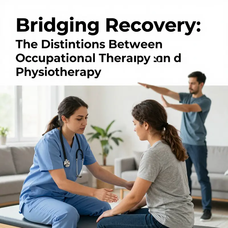 A visual representation of the distinct goals found in occupational therapy and physiotherapy.