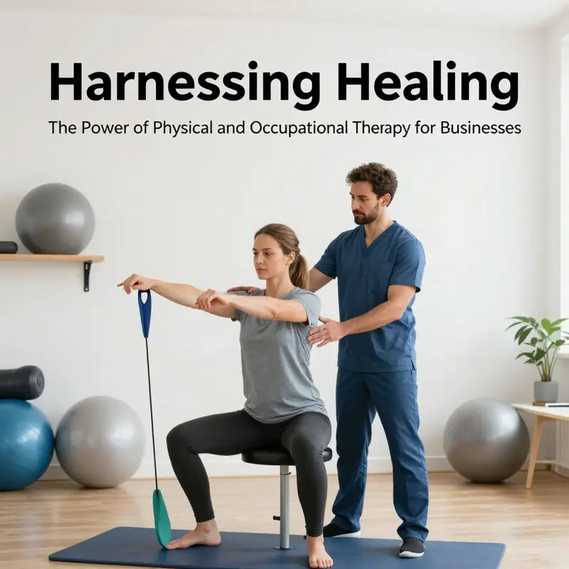 A physical therapist assisting a patient in a rehabilitation session, focusing on improving mobility.