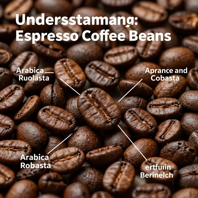 A visual comparison of espresso coffee beans and standard coffee beans, illustrating their distinctive characteristics.