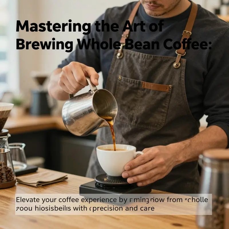 A barista skillfully brewing coffee in a coffee shop.
