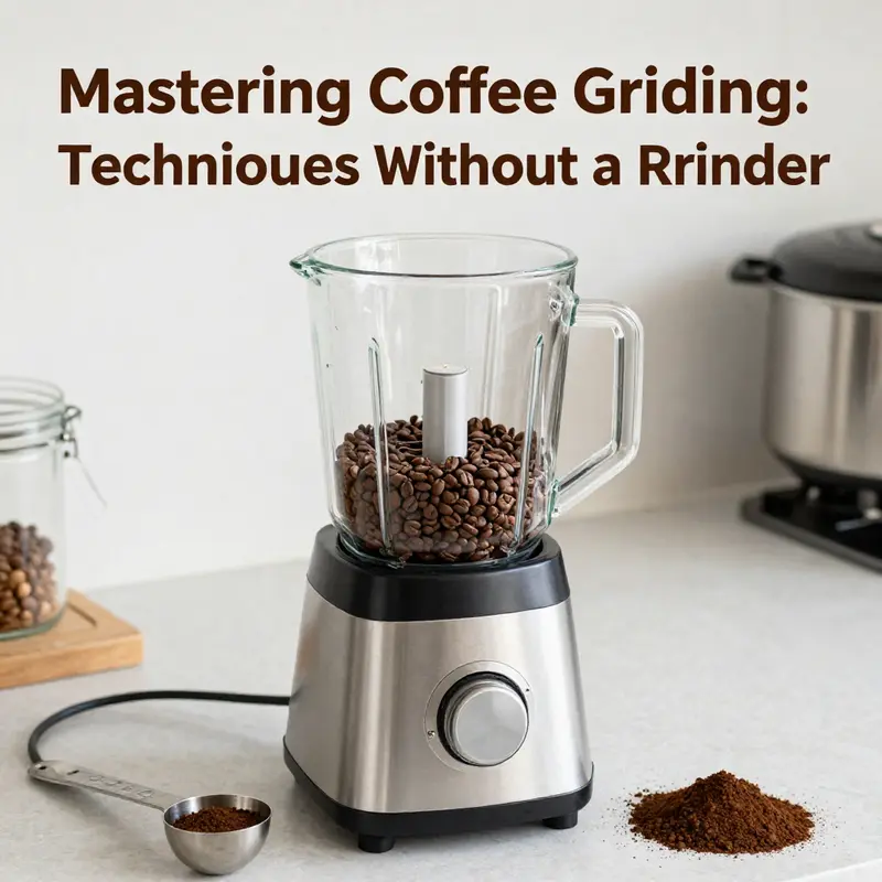 Using a rolling pin effectively to grind coffee beans.
