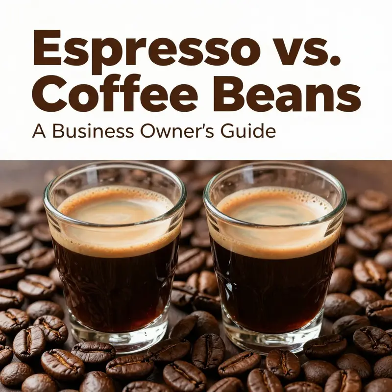 A visual representation of the diversity between raw coffee beans and brewed espresso.