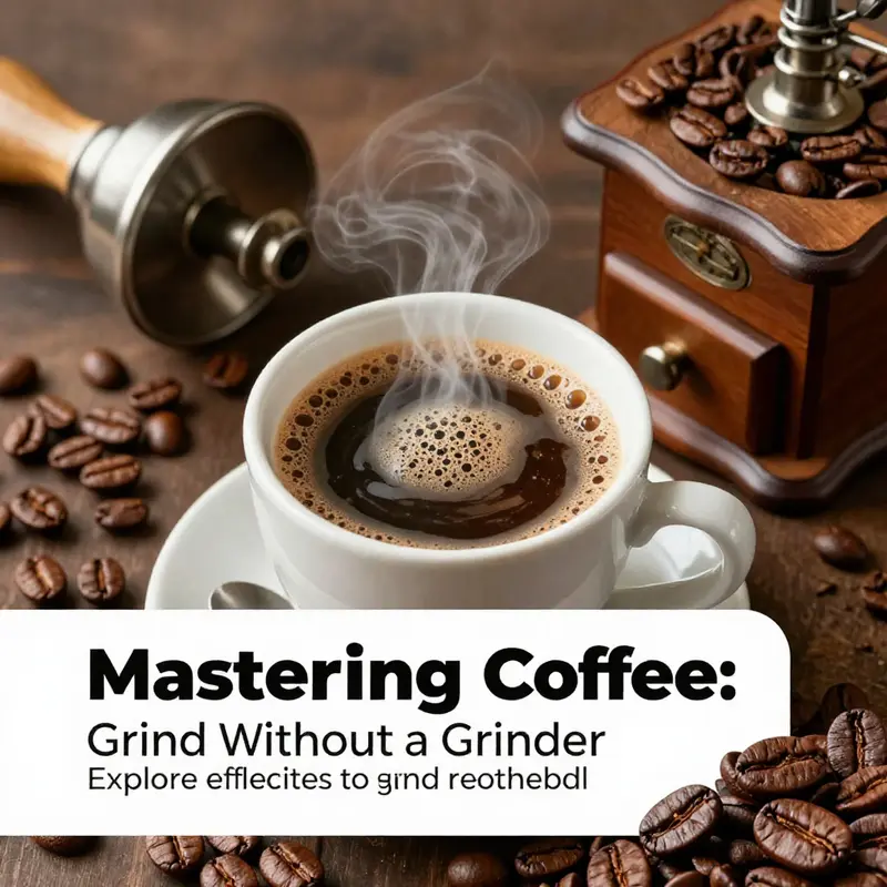 Image demonstrating coffee brewing tools with freshly brewed coffee and ground beans.