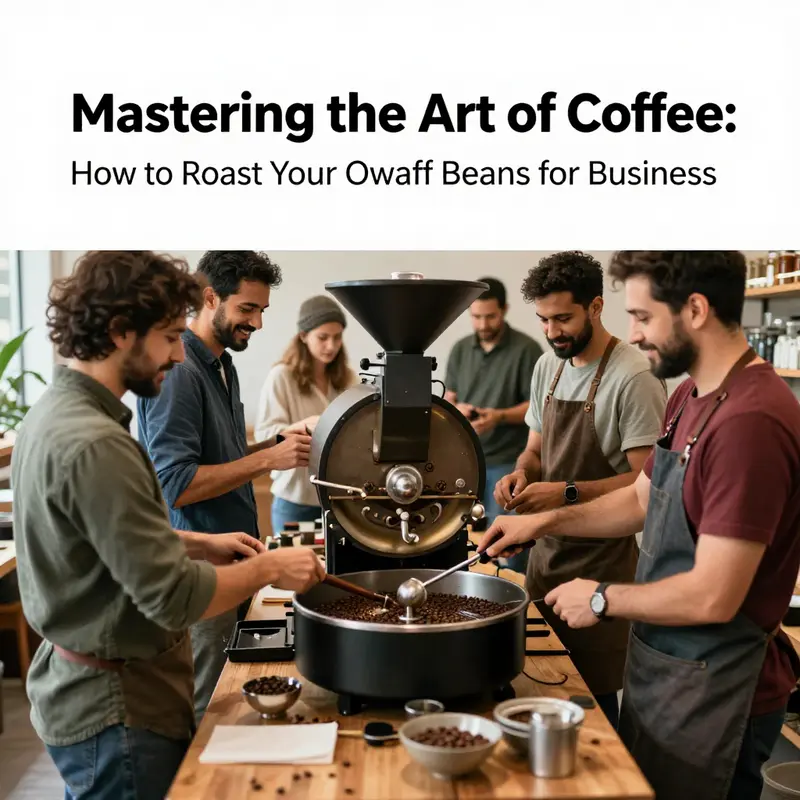 A lively coffee roasting workshop featuring people learning together about the roasting process.