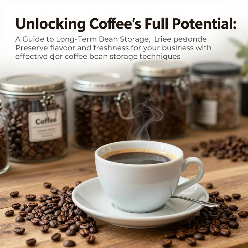 A cozy coffee shop atmosphere highlighting freshly brewed coffee and the importance of proper bean storage.